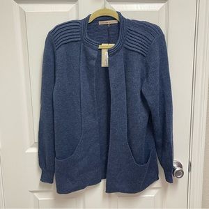 NWT Simply Natural Blue Open Front Cardigan Sweater